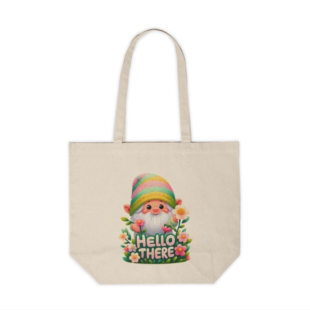 Spring Garden Gnome Custom Canvas Tote Bag